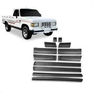 Jogo De Friso Lateral D20 Cabine Simples 1985 A 1997 Preto