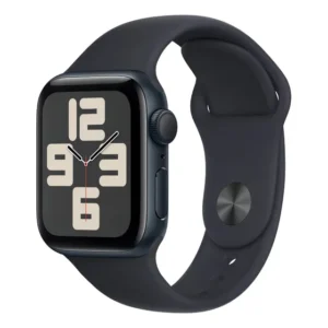 Apple Watch SE GPS • Caixa meia-noite de alumínio – 40 mm • Pulseira esportiva meia-noite – P/M