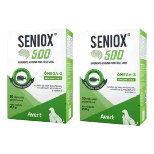 Kit 2 Seniox 500mg Avert Suplemento Para Cães E Gatos 30 Cap