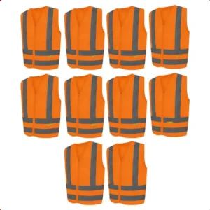 Kit 10 Colete Refletivo Segurança Faixa Sinalizador Obras Ep