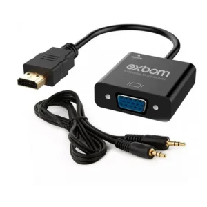 Conversor Adaptador HDMI para VGA Exbom com Áudio P2 1080p Monitor TV