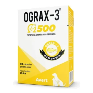 Suplemento Ograx 500mg Para Cães E Gato Omega 3 30 Caps