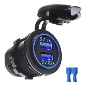 Carregador Veicular Tomada Usb 12v/24v 2 Saídas 12v/24v