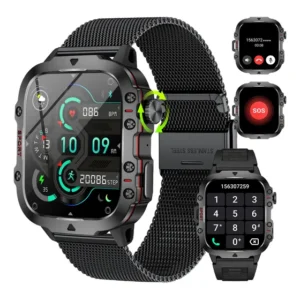 Relógio Smartwatch Inteligente Android Ios Bluetooth Homens Preto Mesh