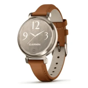 Smartwatch Garmin Lily 2 Classic Lily tela de 1" com pulseira de couro cor couro canela y caixa color ouro creme