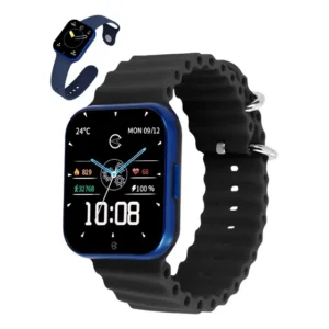 Smartwatch Masculino Com 2 Pulseiras Preto E Azul Champion