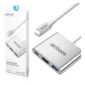 Cabo Conversor Usb Tipo C X H.d.m.i. + Usb 3 + Tipo C Exbom