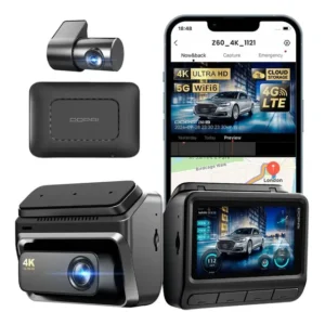 DDPAI Z60 4G Câmera Veicular Visualização Remota Câmera Veicular Frontal e Traseira 4K+1080P para Carros WiFi 5GHz com 32G eMMC GPS Visão Noturna Tela IPS de 3"