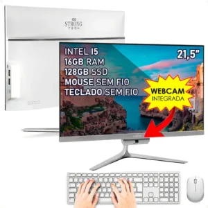 All In One Completo Intel I5 16gb Ssd 128gb 21,5 Strong Tech Cor Branco