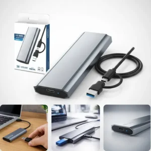 Case Externo Ssd Nvme M.2 Usb 3.1 Tipo C 10gbps Compatível 4tb Prateado