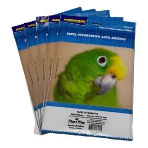 Papel Fotográfico A4 Adesivo Glossy 115g 100 Fls Masterprint Branco