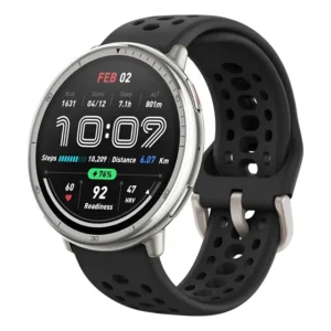 Relógio Smartwatch Amazfit Active 2 Amoled 1,32 Com Gps 5atm Caixa Prateado Pulseira Preto