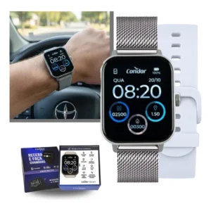 Relógio Condor Smartwatch Faz E Recebe Ligação + Pulseira Preto Prateado