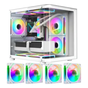 Gabinete Gamer Frontal Em Vidro Curvado C/ 4 Fans Rgb Gb1799