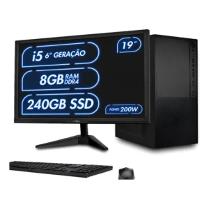 Cpu Completo Intel Core I5 6° + Monitor + Kit + Wifi + Ssd 240 Gb 8 Gb .