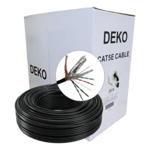 Cabo De Rede Cat5e Blindado Stp - Caixa 305m - Rede / Cftv Cor Preto