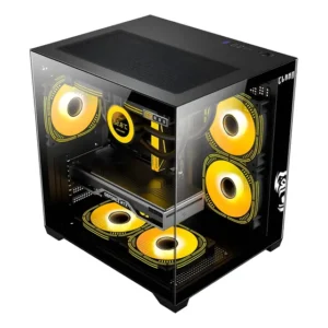 Gabinete Gamer Grodd Night Mid Tower Vidro Temperado Preto Preto