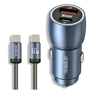Carregador Veicular Turbo 60w Usb Com Cabo Carro Automotivo. Preto