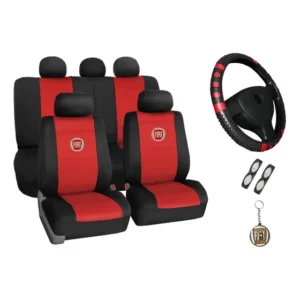 Capa De Banco Couro Fiat Palio Siena Uno 2010 2019 + Volante