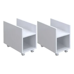 Kit 02 Suportes Para Cpu E Nobreak Com Rodízios Guide Branco Branco