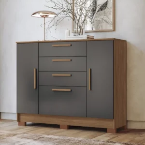 Cômoda 2 Portas 4 Gavetas Pinhais 105cm X 130,2cm X Jd