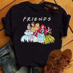 Camisetas Kawaii Disney Princess Friends, Moda Feminina Engr