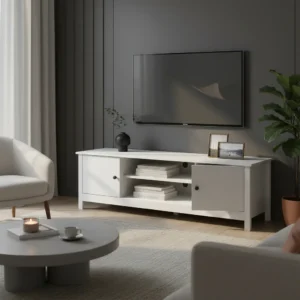 Rack Para Tv Até 55 02 Portas R-606 Branco Ditália Móveis