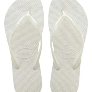 Sandálias Havaianas Fem Moda Slim Tiras Finas Chinelo Branco