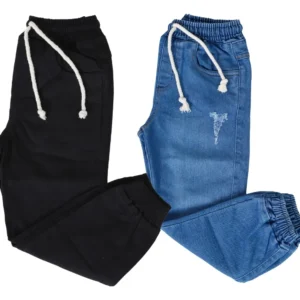 Kit 2 Calça Jogger Jeans Sarja Infantil Menino Masculino