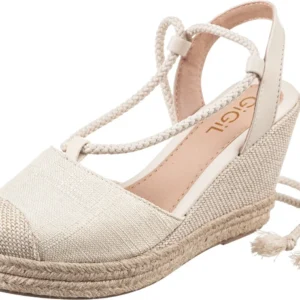 Sandalia Feminina Anabela Espadrille Salto Medio Plataforma