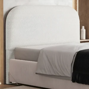 Cabeceira Cama Box Casal 140cm Orgânica Lanna W01 Bouclê Cru