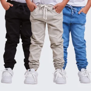 Kit 3 Calça Jeans Jogger Masculina Infantil