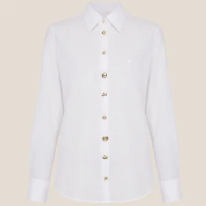 Camisa Dudalina Regular Maquinetada Ve26 Off White Feminino