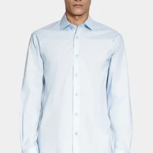 Camisa Aramis Slim Tricoline Algodão Manga Longa Azul