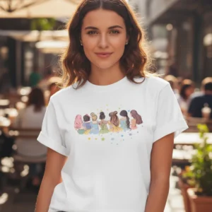 Camiseta Feminina Princesas Disney Moda Estilo 100% Algodao