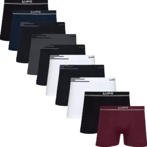 Kit Boxer 10 Cuecas Lupo Sem Costura Microfibra Box