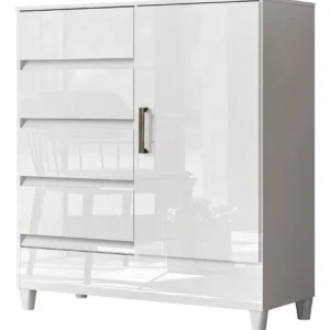 Cômoda Fit 1 Porta E 4 Gavetas - Santos Andirá Branco