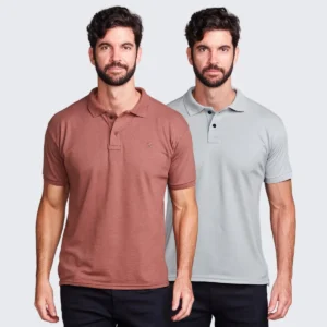 Kit 2 Camisa Polo Masculina Algodão Piquet Alta Qualidade