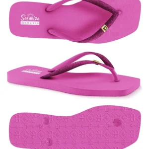 Sandalia Rasteira Ramarim Solarize Tira Gliter Bico Square