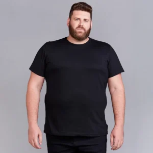 Camiseta Básica Masculina Plus Size Casual Algodão
