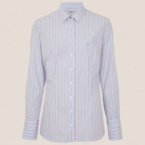 Camisa Dudalina Slim Listrado Pr26 Azul Claro Feminino