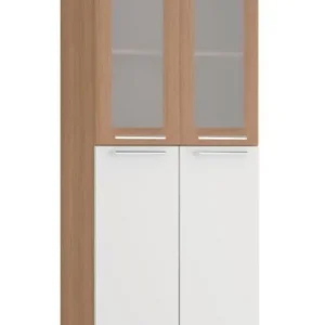 Paneleiro Ditália Aspen 4 Portas Carvalho/branco Cd-335 Br