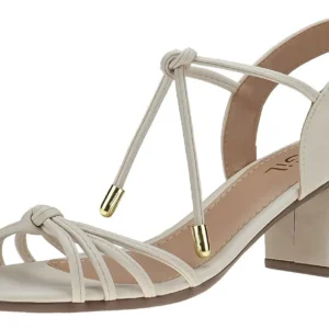 Sandalia Feminina De Amarrar Salto Grosso Confortável Moda