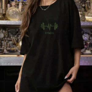 Camiseta Blusa Oversized T-shirt Em Algodão Feminina Fitness