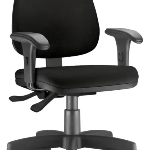 Cadeira Giratória Job Escritório Couro Sintético Preto