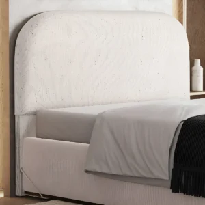 Cabeceira Cama Box Queen 160cm Orgânica Lanna Linho Cru