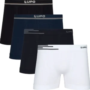 Kit 4 Cuecas Boxer Sem Costura Lupo Microfibra Masculino