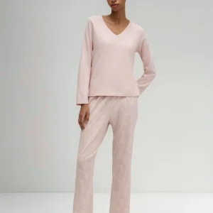 Pijama Feminino Longo Algodão Blusa Manga Longa Calça Hering