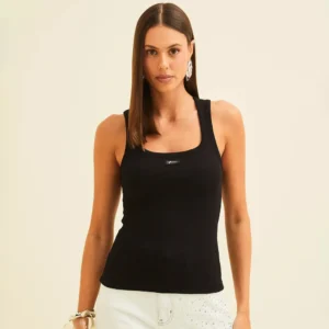 Regata Canelada Forum Patch Ve26 Preto Feminino