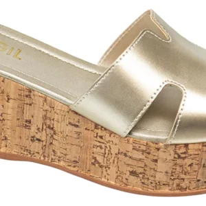 Sandália Feminina Tamanco Anabela Tira H Salto Cortiça Gigil